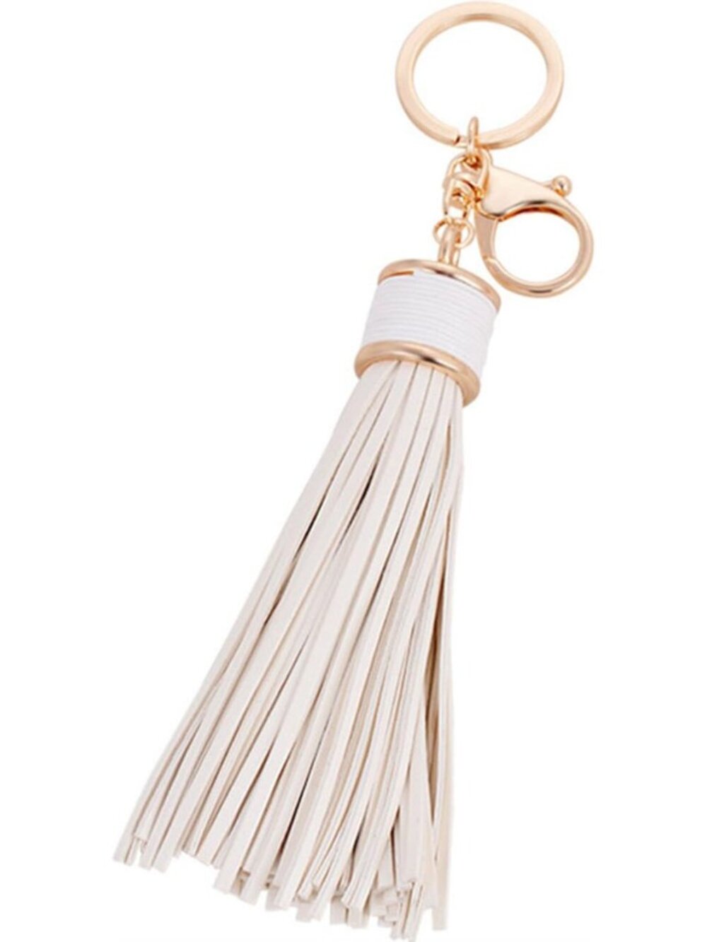 Women Leather Tassels Keychain Car Circle Key Rings Gift Bag Hanging Buckle